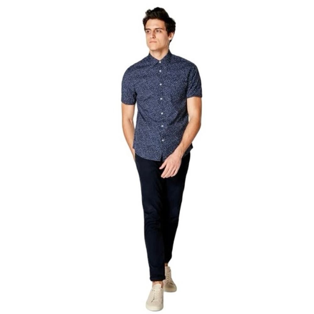 Good Man Brand Men’s On Point Slim Fit Button Down Shirt Blue Floral Size Large